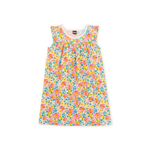 Tea The Mighty Mini Dress Floral Girls Size 7 Multi-color Like New